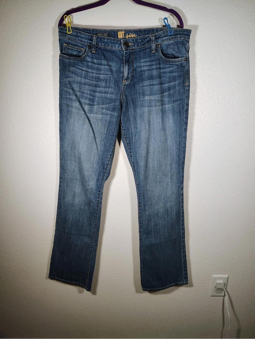 Kut From Cloth  Farrah Bootcut Blue Denim Jeans Womens Sz 14 Cotton High Rise